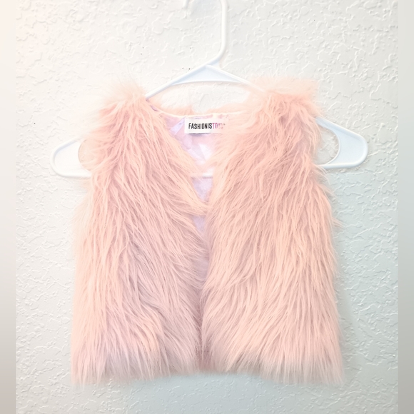 Fashion tots Light Pink faux fur sleeveless vest/ Size: 24 months - Picture 13 of 13